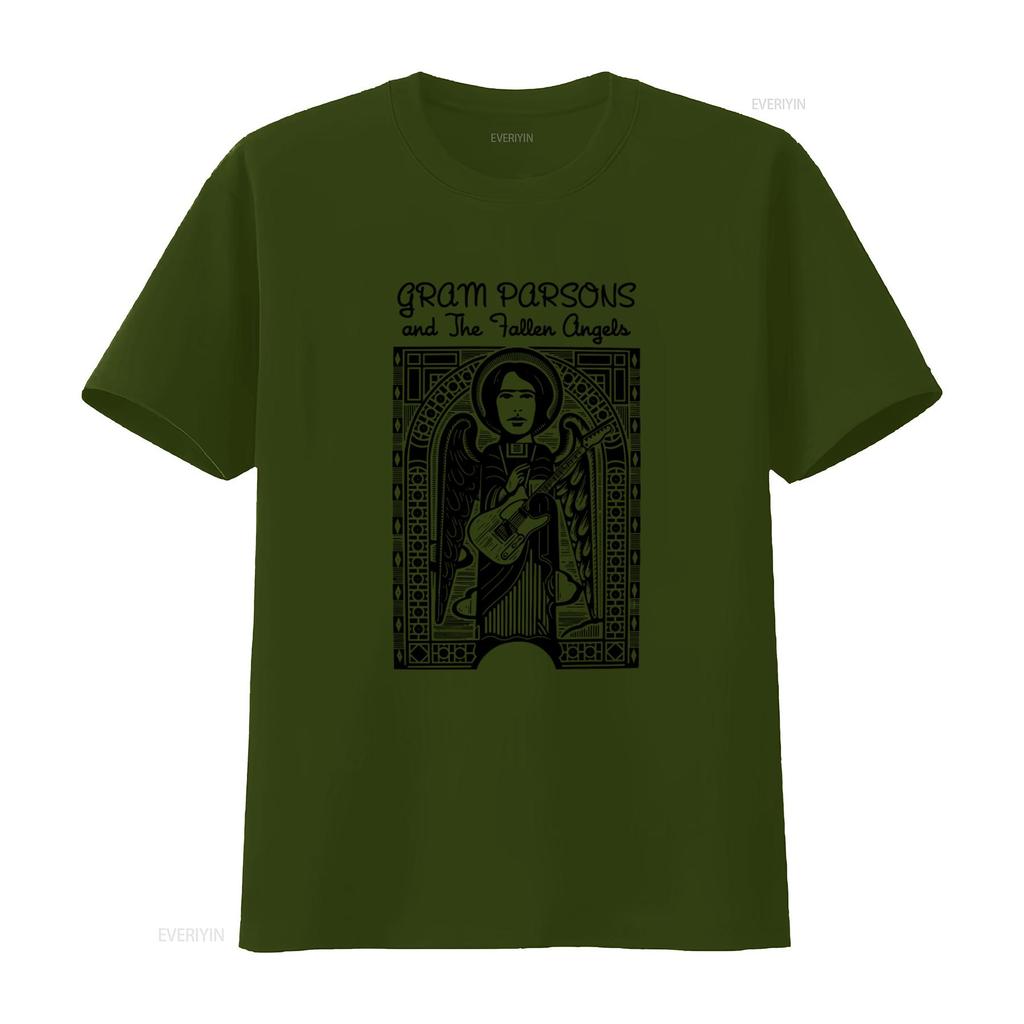 Gram Parsons And The Fallen Angels Demon Folk Rock Retro T Shirt M1369 vintage Washed designer clothes Versatile Slightly