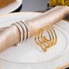 6 pieces Gold/Silver Heart Shape Spring Napkin Ring Double-bead Design Table Towel Holder  Banquet
