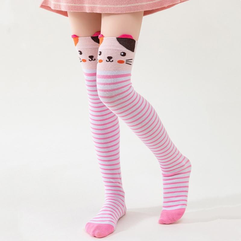 Spring Autumn Girls Cotton Over The Knee Long Lovely Stockings Cartoon Cartoon Kids Child Knee High Socks Infant Baby Socks