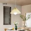 Retro Fabric Small Chandelier Solid Wood Home Restaurant Homestay Chandelier Nordic Single Head Living Room Bedroom Bedside Lamp