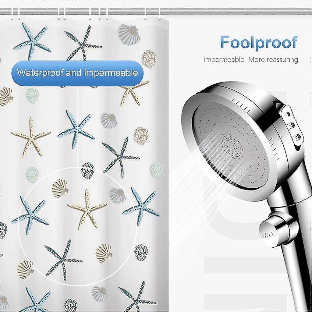 Antibacterial Shower Curtain for Bath and Tub with Waterproof Design