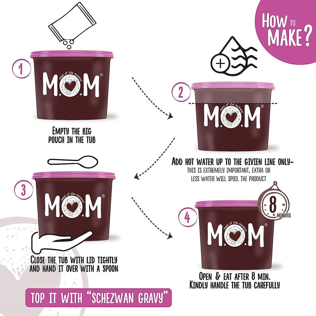 MOM - Жареный рис Meal of the Moment с соусом Шезван, 145г (Пакет из 3) Готов есть