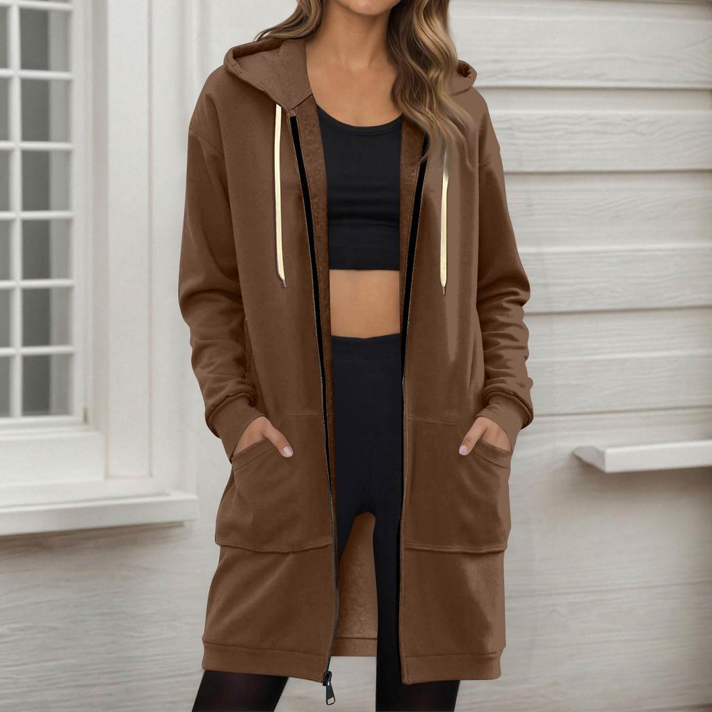 Women's Zip Up Hoodies Oversized Fleece Long Pullover Hooded Sweatshirts Casual Long Sleeve Fall Hoodie Jacket