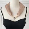 New Monochrome Magnetic Variety Silk Scarf Necklace Women's Pleated Summer Sunscreen Headscarf Decorative Scarf