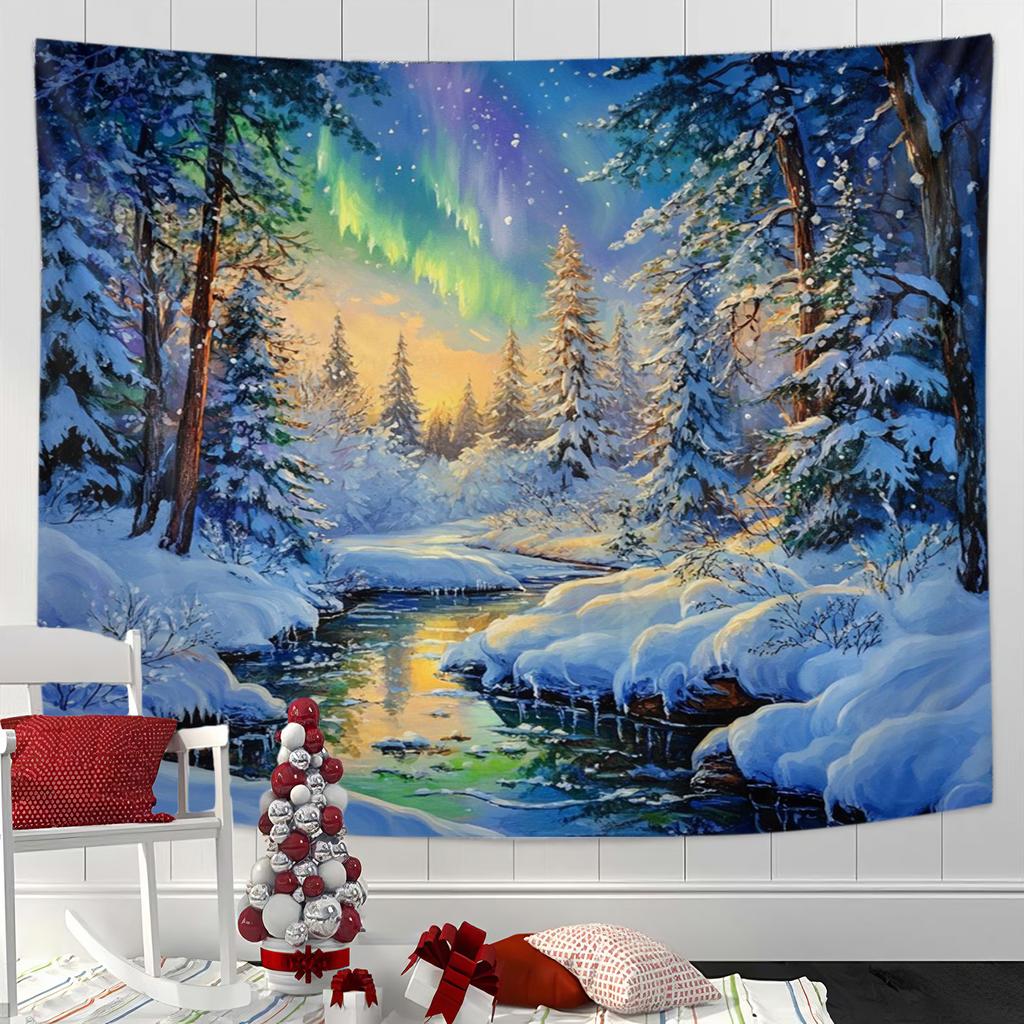 Гобелен «Рождественская елка», Настенное панно «Зимний пейзаж» для вечеринки, фестиваля, спальни, офиса, гостиной, домашнего декора, настенное украшение