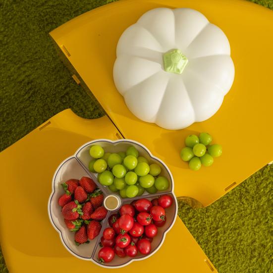 Подставка для закусок из тыквы на Хэллоуин, разделенный поднос с крышкой, 3 отделения для хранения вилок