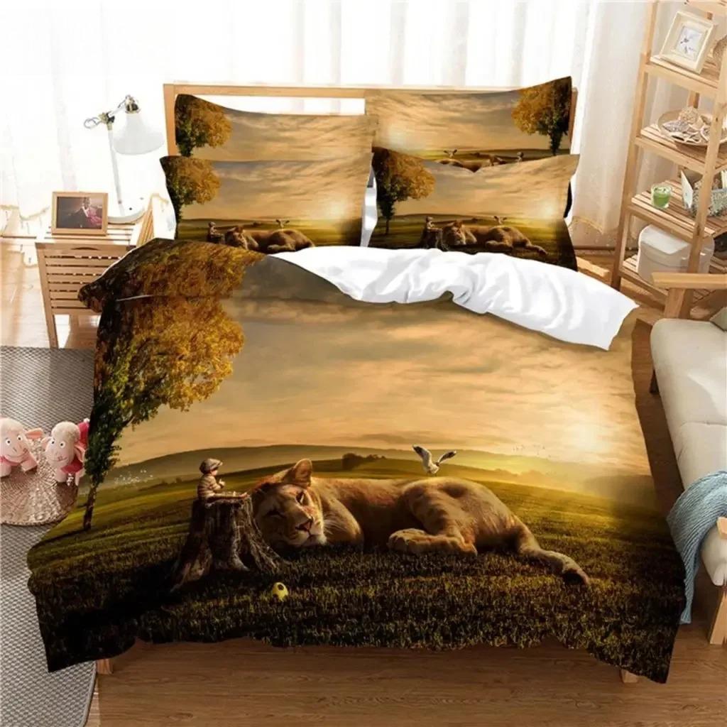 Lion Bedding Set Duvet Cover Set 3d Bedding Digital Printing Bed Linen Queen Size Bedding Set Fashion Design
