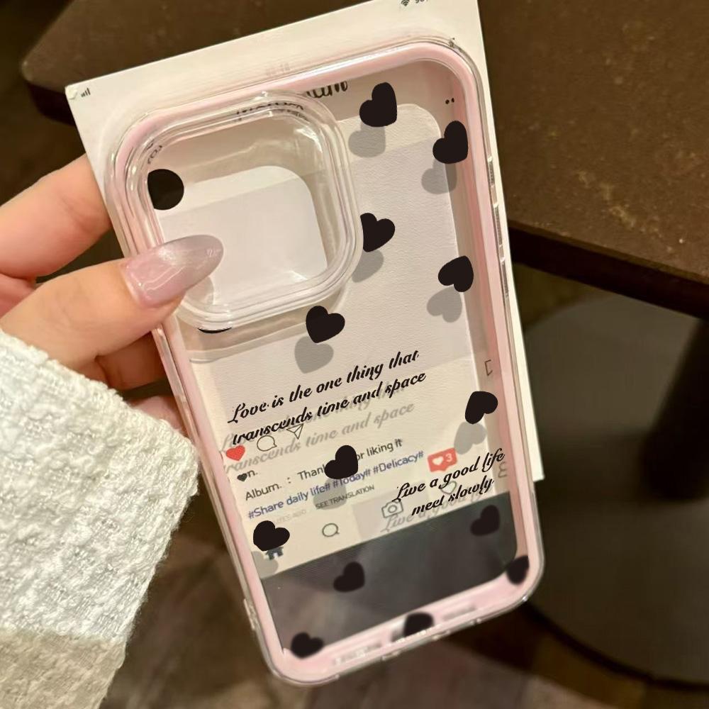 Чехол-сердечко для iPhone 16 Pro Max Чехол iPhone 13 14 11 12 15 17 Pro Max 17 Air 2 в 1 Прозрачный Мягкий Силиконовый Чехол
