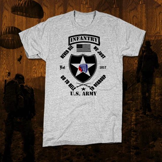 Army infantry T-shirt Tops Tees Unisex 11 Bravo Iraq Afghan War Combat Veteran USA Never Die!