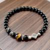 Браслет из натурального камня 6 мм бусины натуральный 7A тигровый глаз лавовый камень счастливые браслеты для женщин мужчин ювелирные изделия pulseras homme