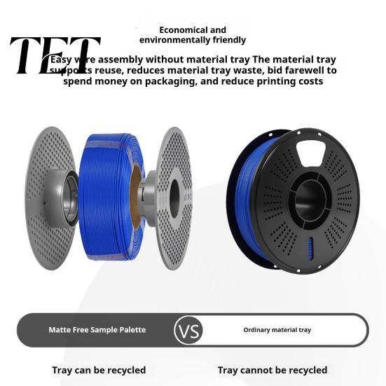 Non-reflective 3D Print Filament Matte PLA Printer Filament, Spoolless Printing Accessory 1Kg 1.75mm Roll Compatible with Most Printers Precise