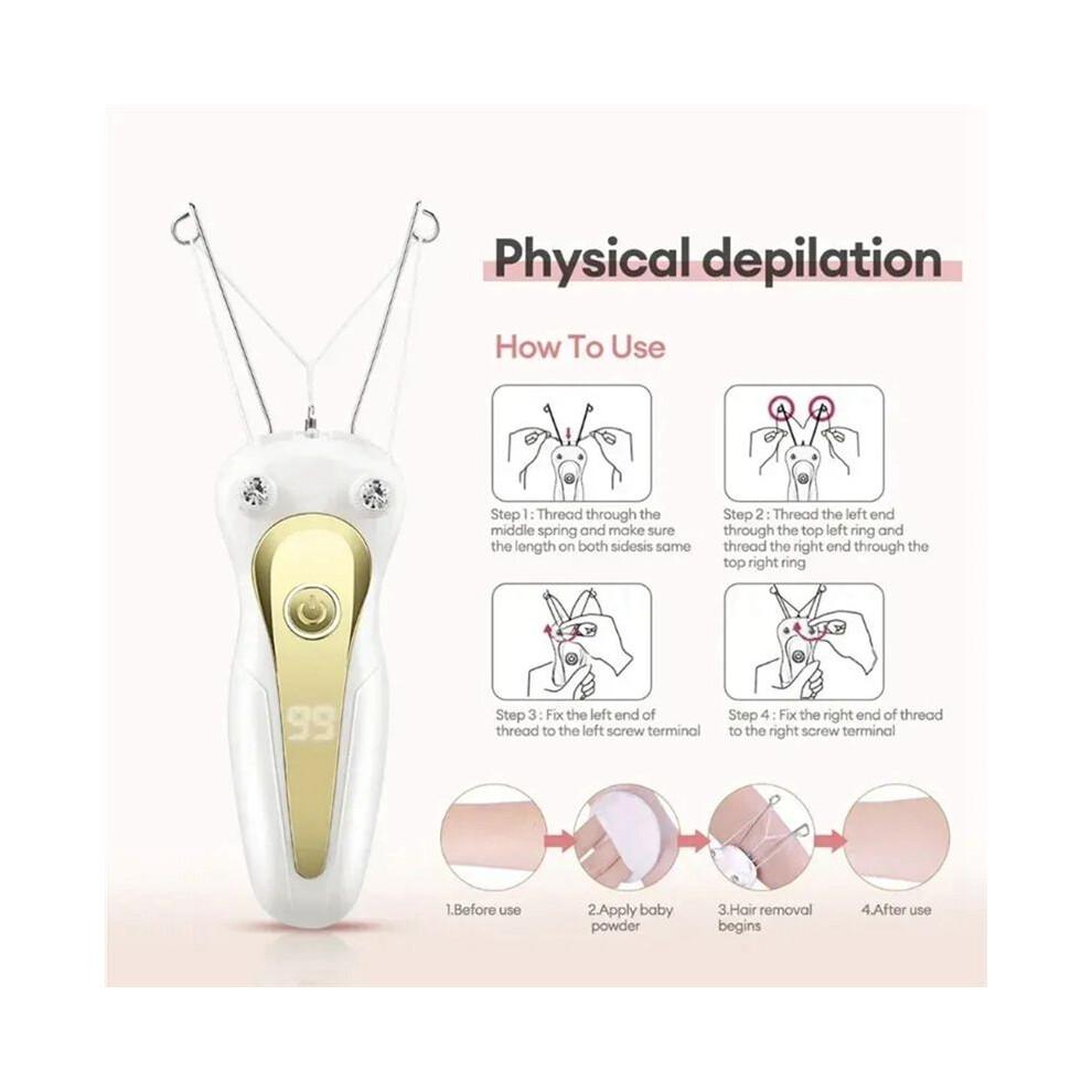 Electric Body Hair Remover, Cotton Thread, Razor for Legs and Arms, Feminine Beauty, Neck Hair Remover, LCD Screen less