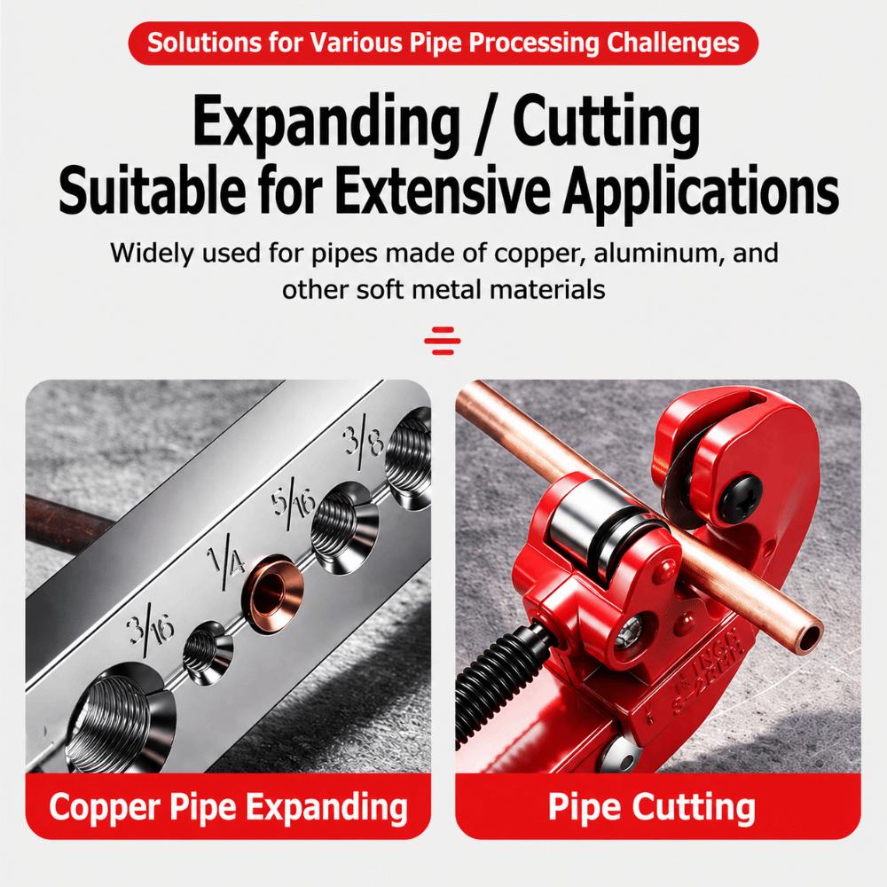 3Pcs/Box Universal Fit Tube Expander Quick Cut Pipe Cutter Tube Flaring Tool HVAC Installation