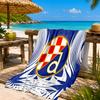 Croatian Football Crest Design Beach Towel, Quick-drying, Easy to Care for, Suitable for Both Fitness and Beach Vacations,Sports Essential
