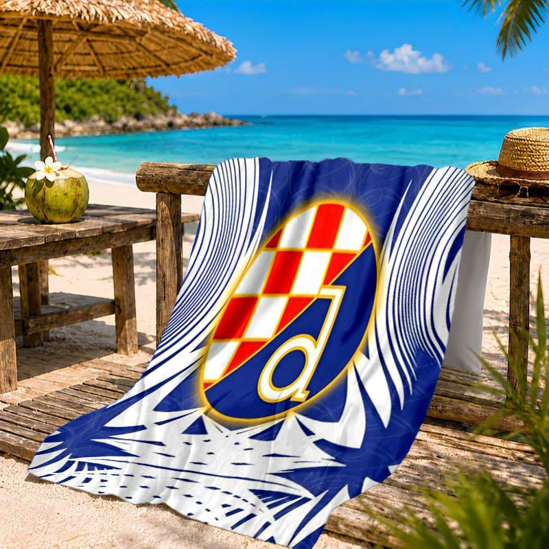 Croatian Football Crest Design Beach Towel, Quick-drying, Easy to Care for, Suitable for Both Fitness and Beach Vacations,Sports Essential