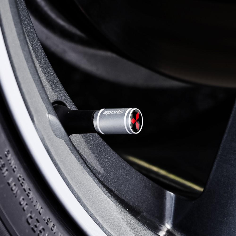 4PCS Car Valve Cap Tires Wheels Dust Covers Car Styling For Mitsubishi Ralliart Space Star Lancer Outlander Xl Eclipse Cross Asx