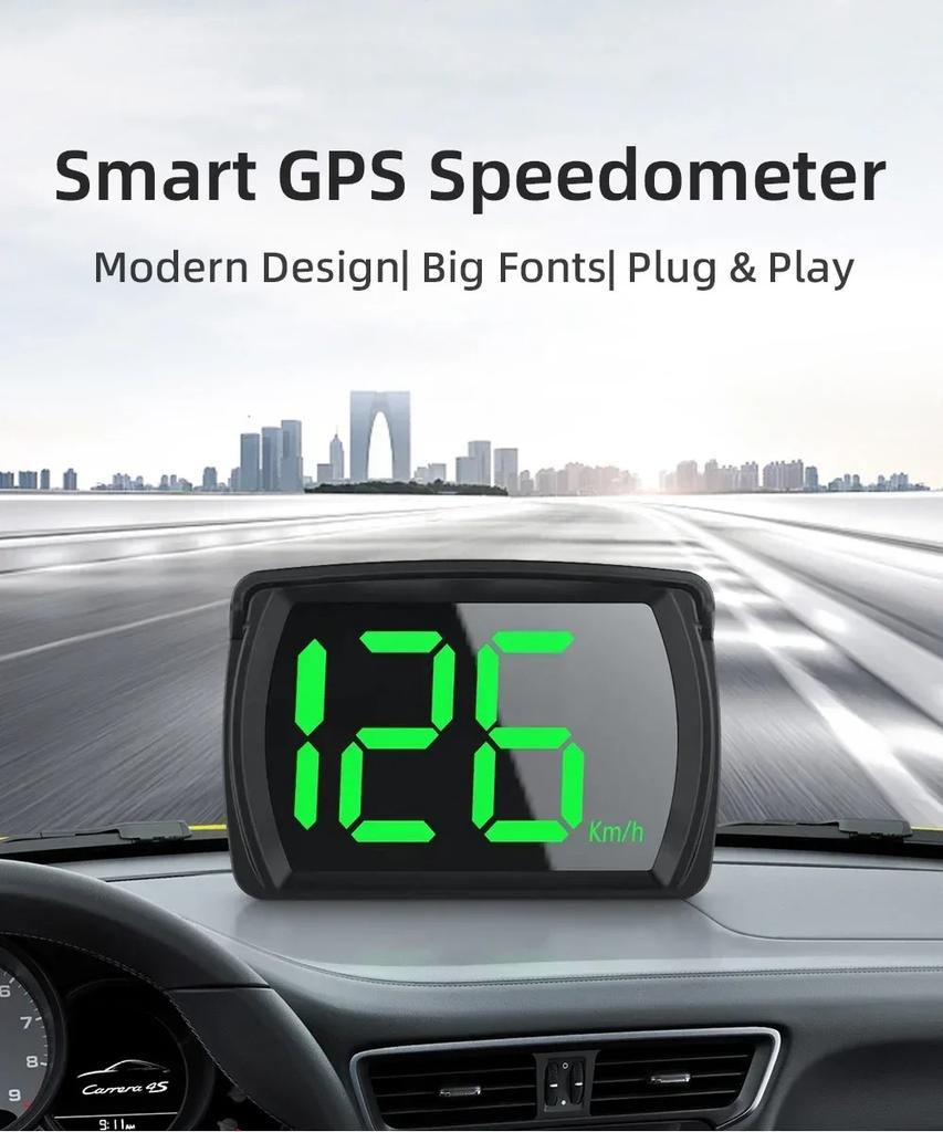 Новый Head-Up Display для автомобиля, GPS-навигатор, цифровой спидометр HUD, спидометр с крупным шрифтом, км/ч, умные автомобильные аксессуары