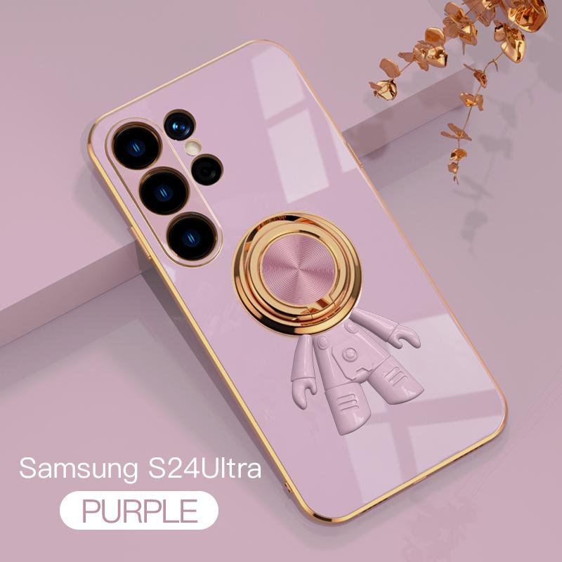 Роскошный чехол с квадратным покрытием Samsung для Samsung Galaxy S23 S24 S22 S20 Ultra S23Plus S22, противоударный чехол с кольцом-держателем