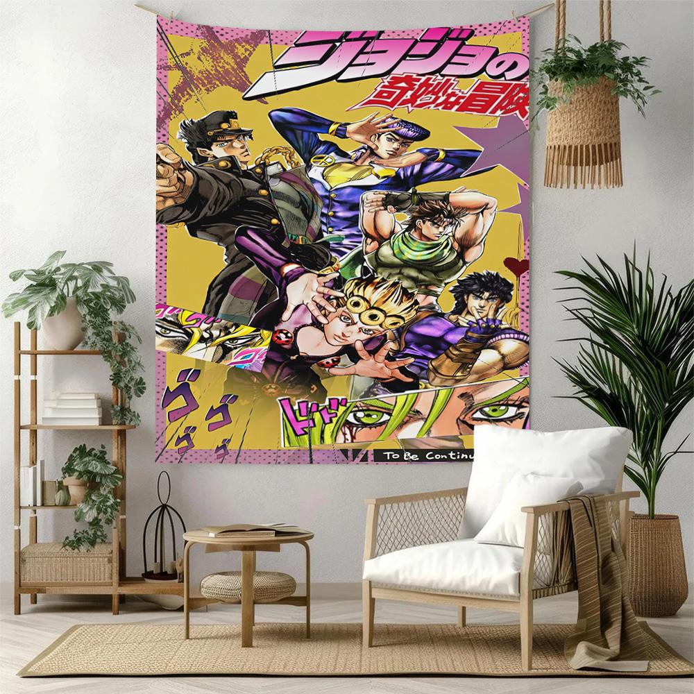 Jojo S Bizarre Adventure Wall Decor Tapestry Art For Pet Memorial Birthdaywedding Party Backdrop Family Gift