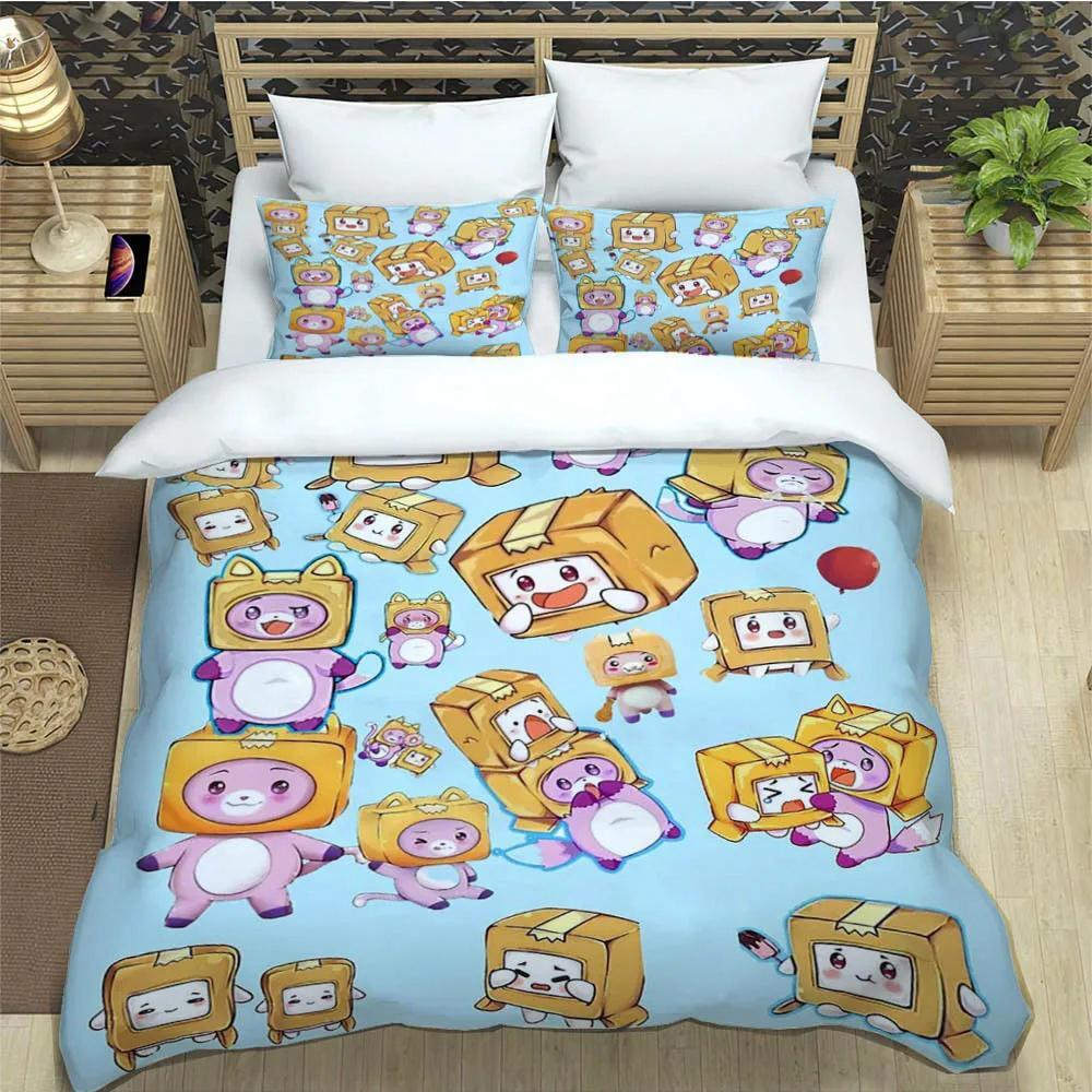 Lankybox Foxy Boxy Cute Bedding Collections Exquisite Bed Supplies Set Duvet Cover Bed Comforter Set Bedding Set Luxury Birthday Gift