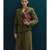 Spring New Women's Clothing Straight-Leg Trousers 2423597 Lapel Texture with Padded Shoulder Suit Outwear 2419597