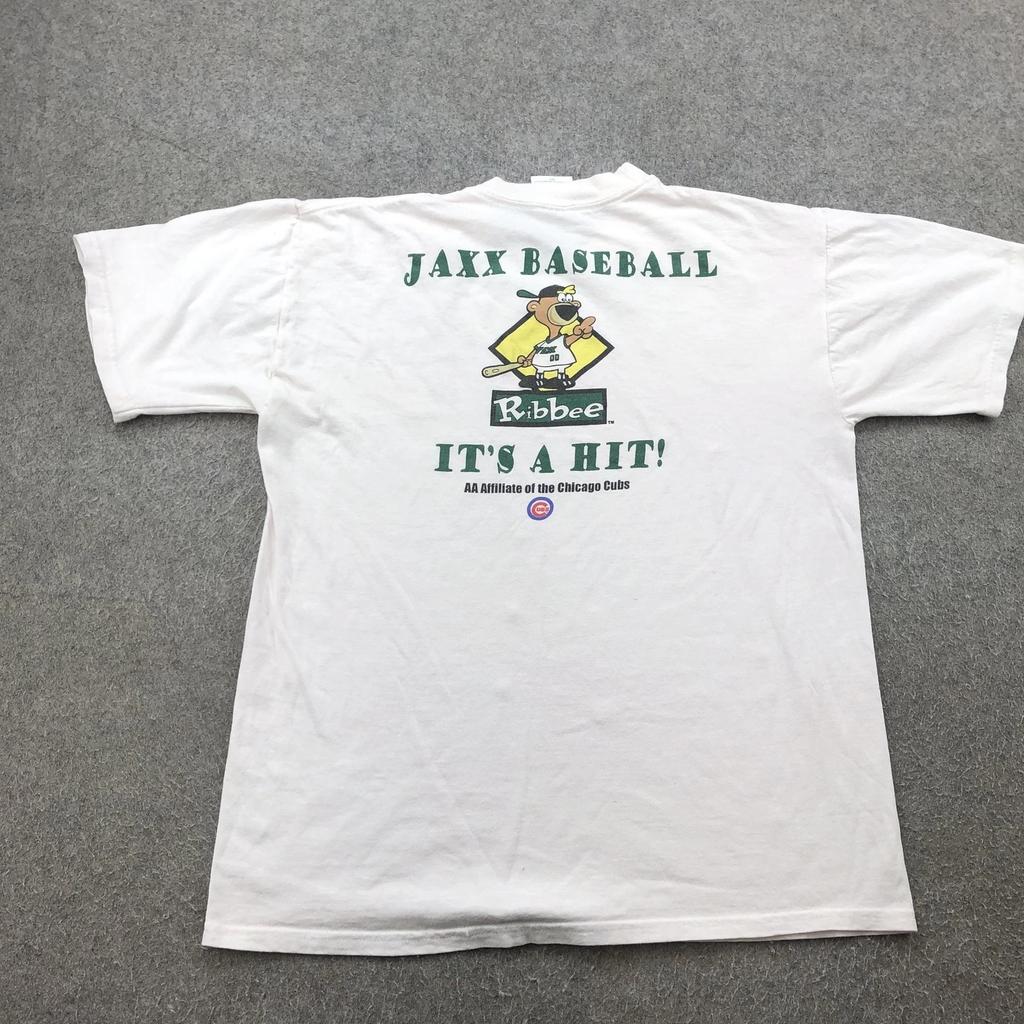 Винтажная мужская рубашка West Tenn Diamond Jaxx, размер L, белая, маскот MILB Рибби
