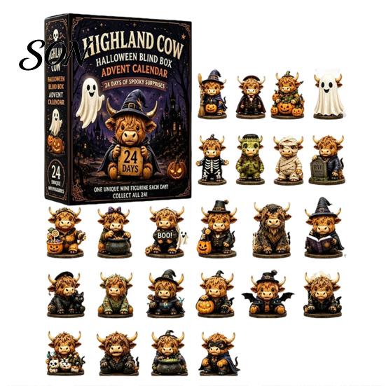 Highland Cattle Lovers Gift 24 Days Cow Advent Calendar 2026, Christmas Countdown for Unique Gifts Kids Adults, Acrylic Ornaments Home Holiday
