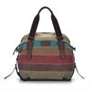 Women Canvas Bag Striped Handbags Patchwork Shoulder Casual Tote