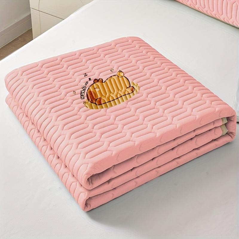 Cool Feeling Ice Fabric Bed Linen Single Summer Cold Bed Pad Washable Cartoon Mattresses Elastic Band Four Corners Bedspreads