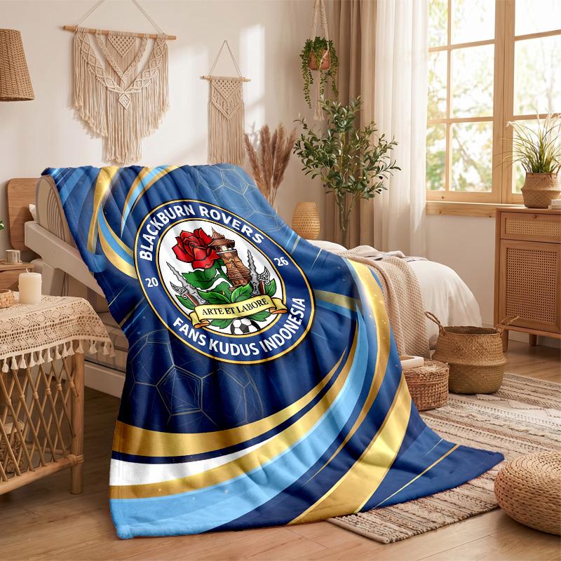 Blackburn Rovers Football Print Flannel Blanket Soft Warm Sofa Bed Throw Blanket For Home Office Bedroom