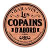 [A3790] - Wooden Cork Plaque 'Les Copains D'abord' (wine Bar) - 28 Cm