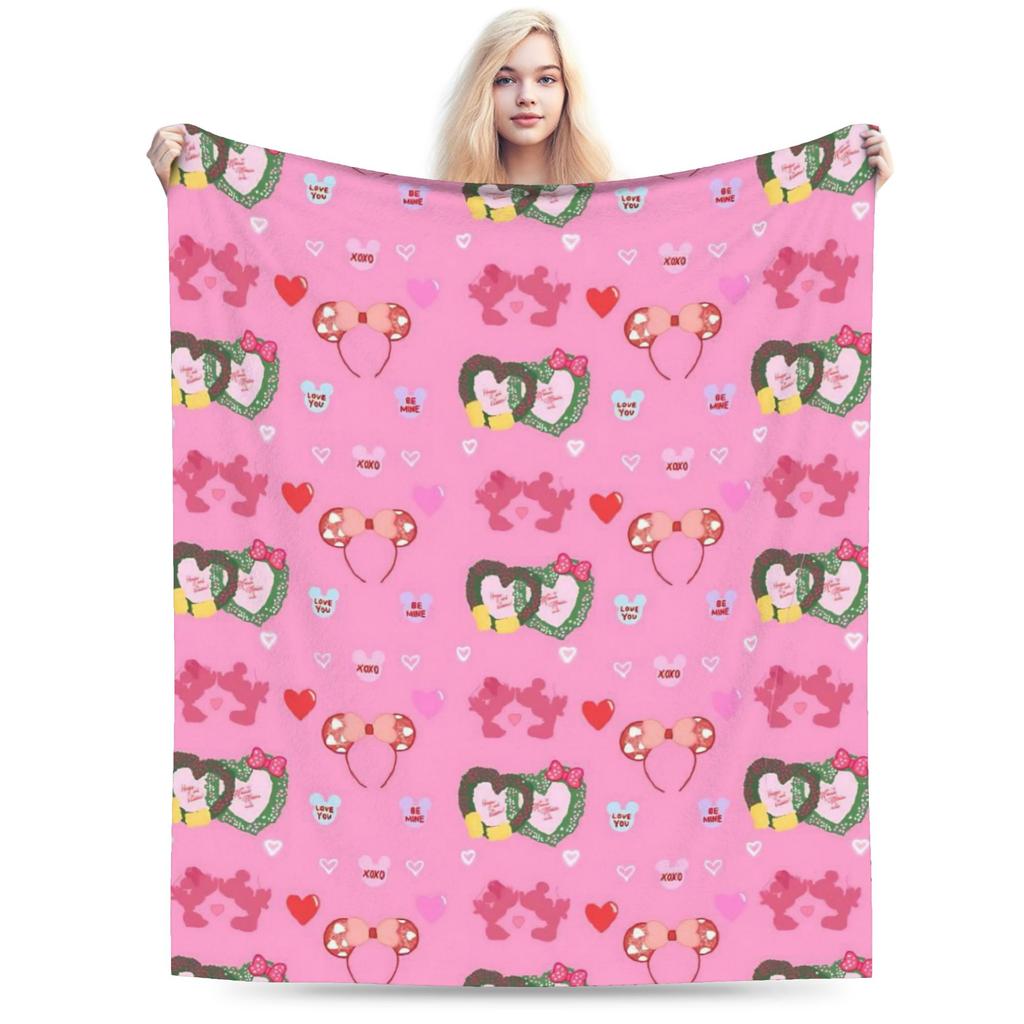 GUOYU Blanket Super Soft Valentines Day Mickeys And Minnies Throw Blanket Premium Fleece Flannel Bed Blanket Warm Plush Blankets All Season