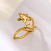 Stainless Steel Geometric Star Rings For Women Gold Color Star Grass Opening Ring Wedding Luxury Jewelry Gift
