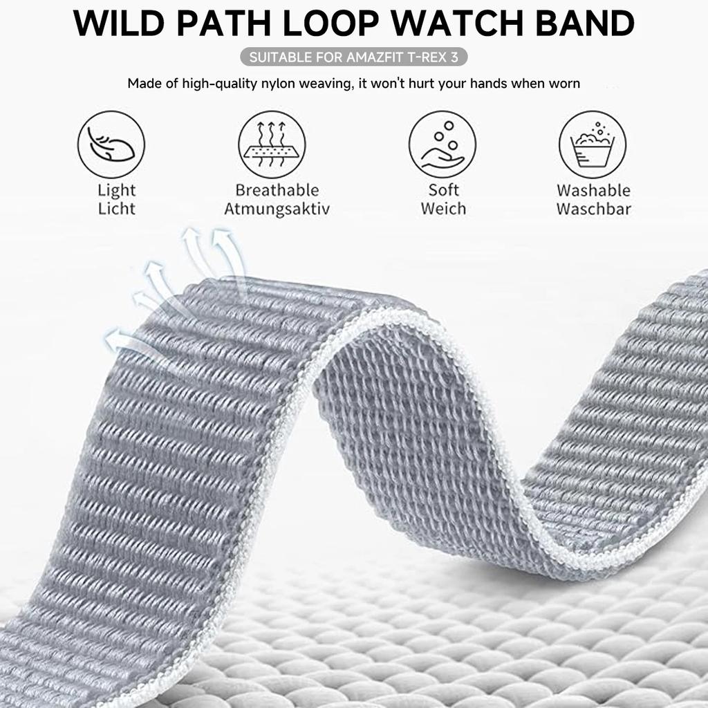 Нейлоновый ремешок-петля для умных часов Huami Amazfit T-REX 3/2, женский/мужской браслет для Amazfit T-Rex/T-Rex Pro, ремешок на запястье Correa