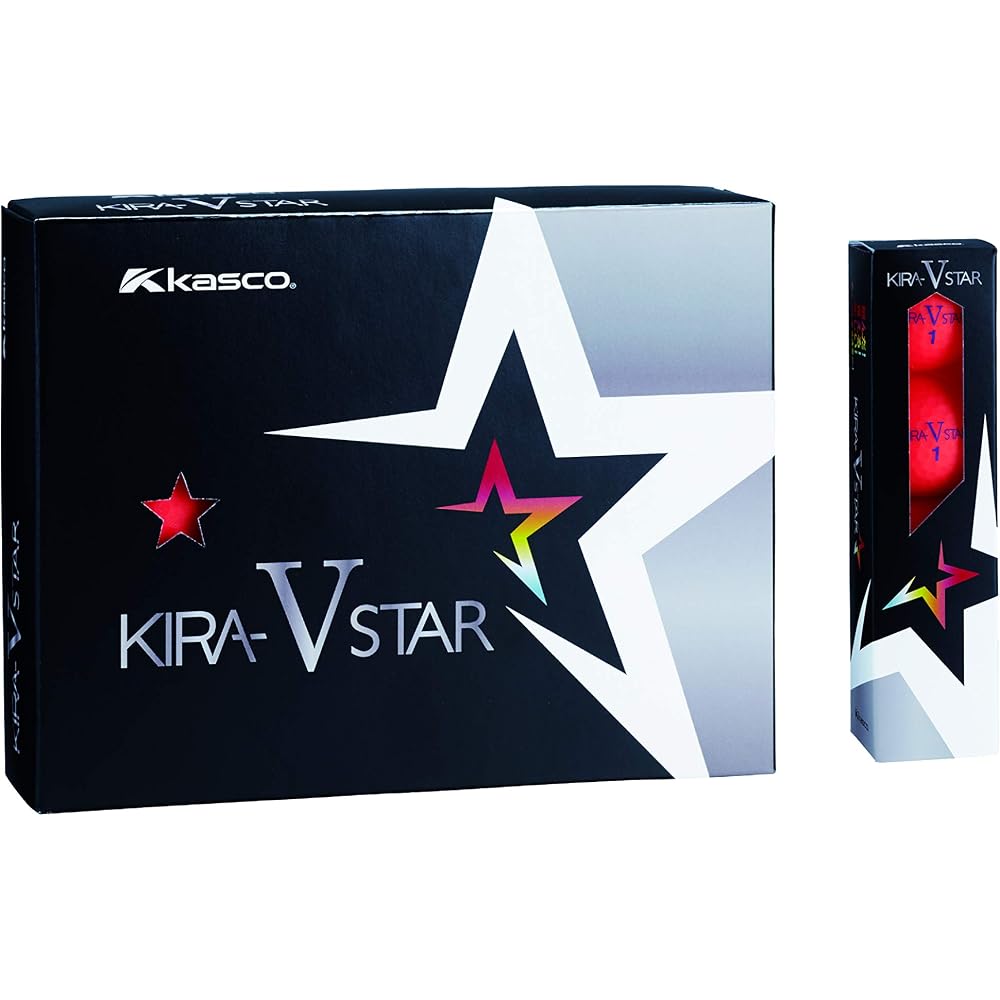 Kasco Kira Star V Golf Balls Red 2-Piece Design Suitable Head Speed 25-45 12-Pack