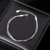925 Silver Double Layered Knotted Bracelet for Women Fashion Vintage Designer Geometric Chain Bracelet Jewelry Gifts