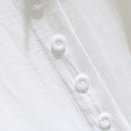 Women Summer Shirt Tops Lapel Collar Half Sleeve Blouse Solid Color Loose Fit Buttons Decor Pullover Tops Work Party Vacation Tops