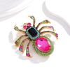 Унисекс, винтажная преувеличенная брошь в форме паука, брошь из искусственного кристалла, значок в форме животного, модные аксессуары