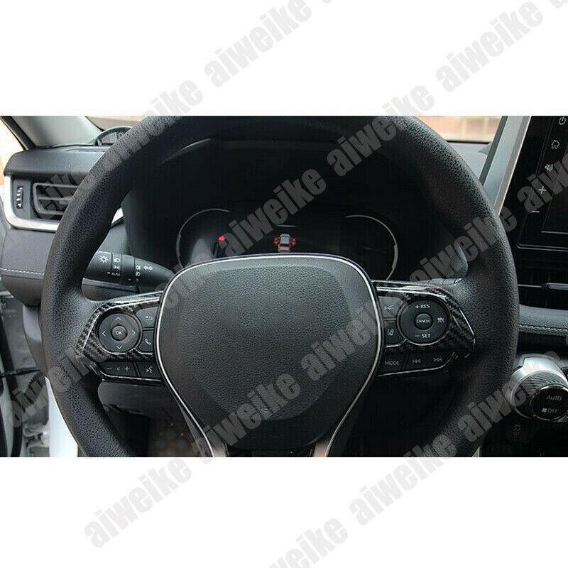 For Toyota Camry 2018-2023 Carbon Fiber lnner Steering Wheel Button Frame Cover