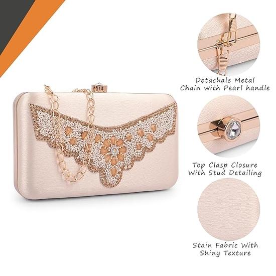 ADISA Клатч для торжественных мероприятий с ручкой из жемчуга и золотой цепочкой для женщин и девочек