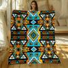 Southwest Aztec Throw Blanket Cute Tribal Geometric Pattern Cozy Bed Blankets Luxury Decor for Sofa Couch Bed Living Room Travel