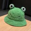 New Winter Child-Parents Frog Embroidery Bucket Hat String Adjustable Panama Outdoor Fisherman Cap Smile Winter Warm Bob Hat