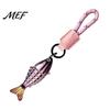 Small Fish Ornament Multi-jointed Fishing Lure Keychain, Artificial Swimbait Key Ring with Braided Rope, Keychain Vintage Pendant Charm,