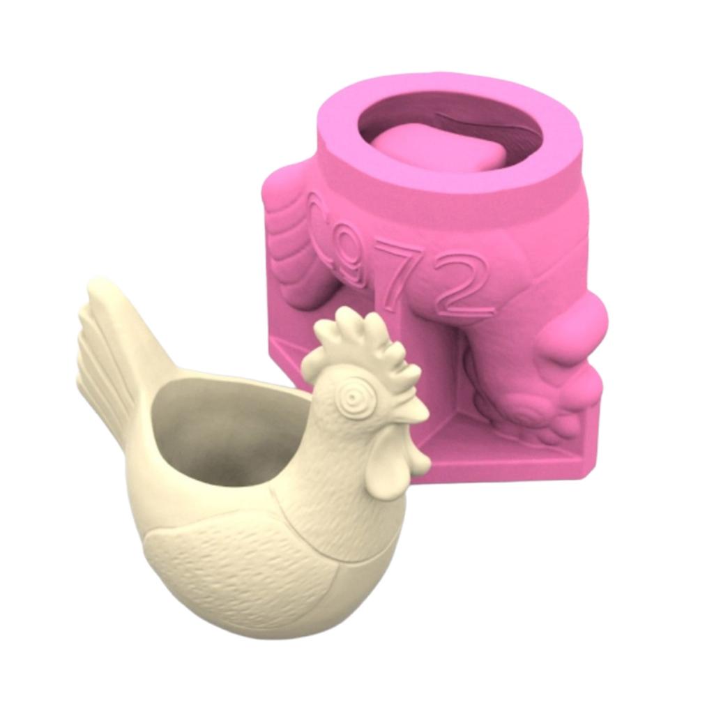 Silicone Flowerpot Mold Rooster Shape Silicone Crafting Mould for Crafting Succulent Planter and Home Decoration Project