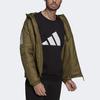 Adidas Striped Zip-Up Hooded Jacket Men Jackets Olive-Green GT9154
