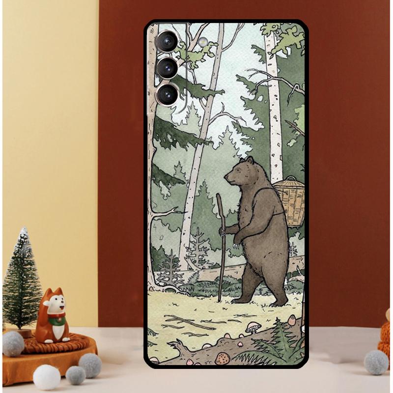 Чехол Медведь Гризли для Samsung Galaxy S25 S26 Ultra S21 S22 S20 S23 S24 Ultra S10 Plus S25 FE Обложка Funda