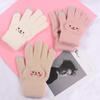 Cycling Student Plush Men Women Gloves Knitted Gloves Full Finger Warm Mittens