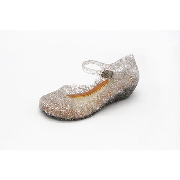 Сандалии для девочек Jelly Crystal Shoes Kids Wedge Princess Shoes Wedge Sandals Hollow Plastic Bird Nest Shoes Summer Beach Hole Women