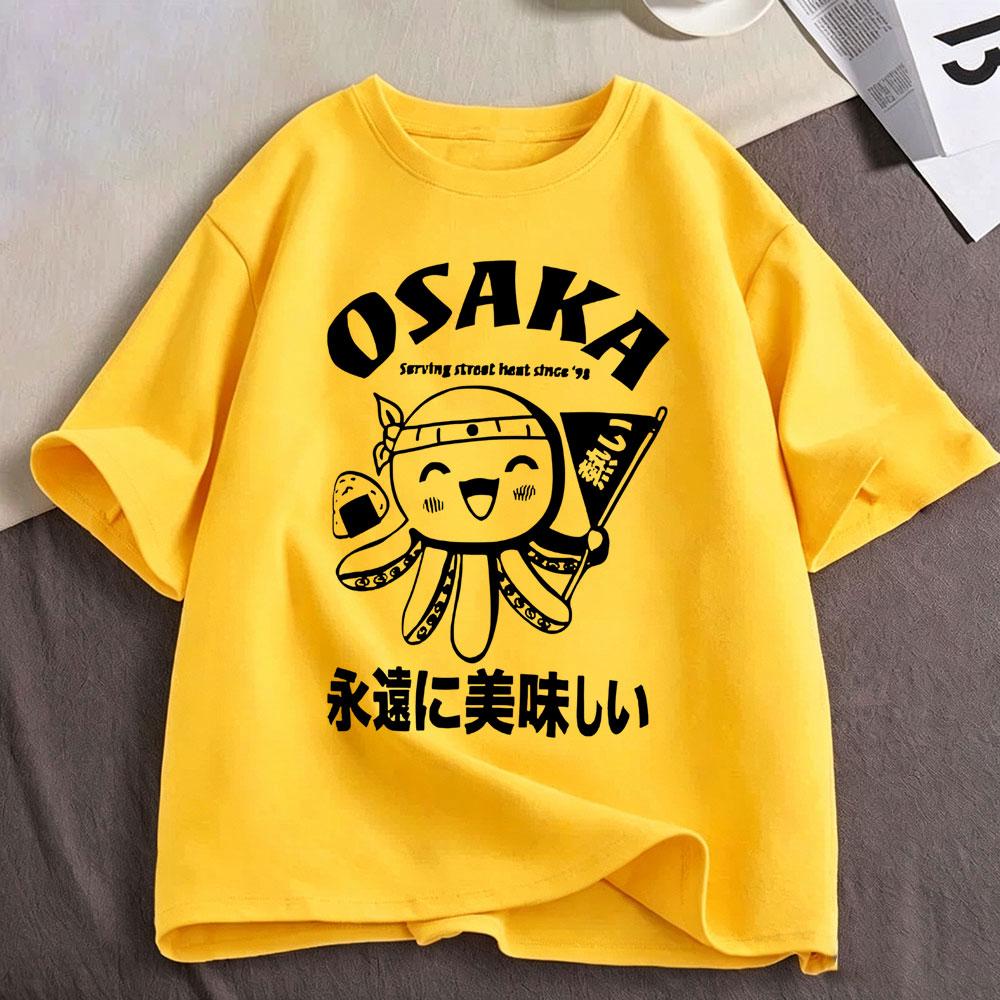 Japanese Osaka Dotonbori Drunken Octopus Funny Meme T Shirts Men's Women Clothing Cotton Casual Oversized Short Sleeve T-shirts
