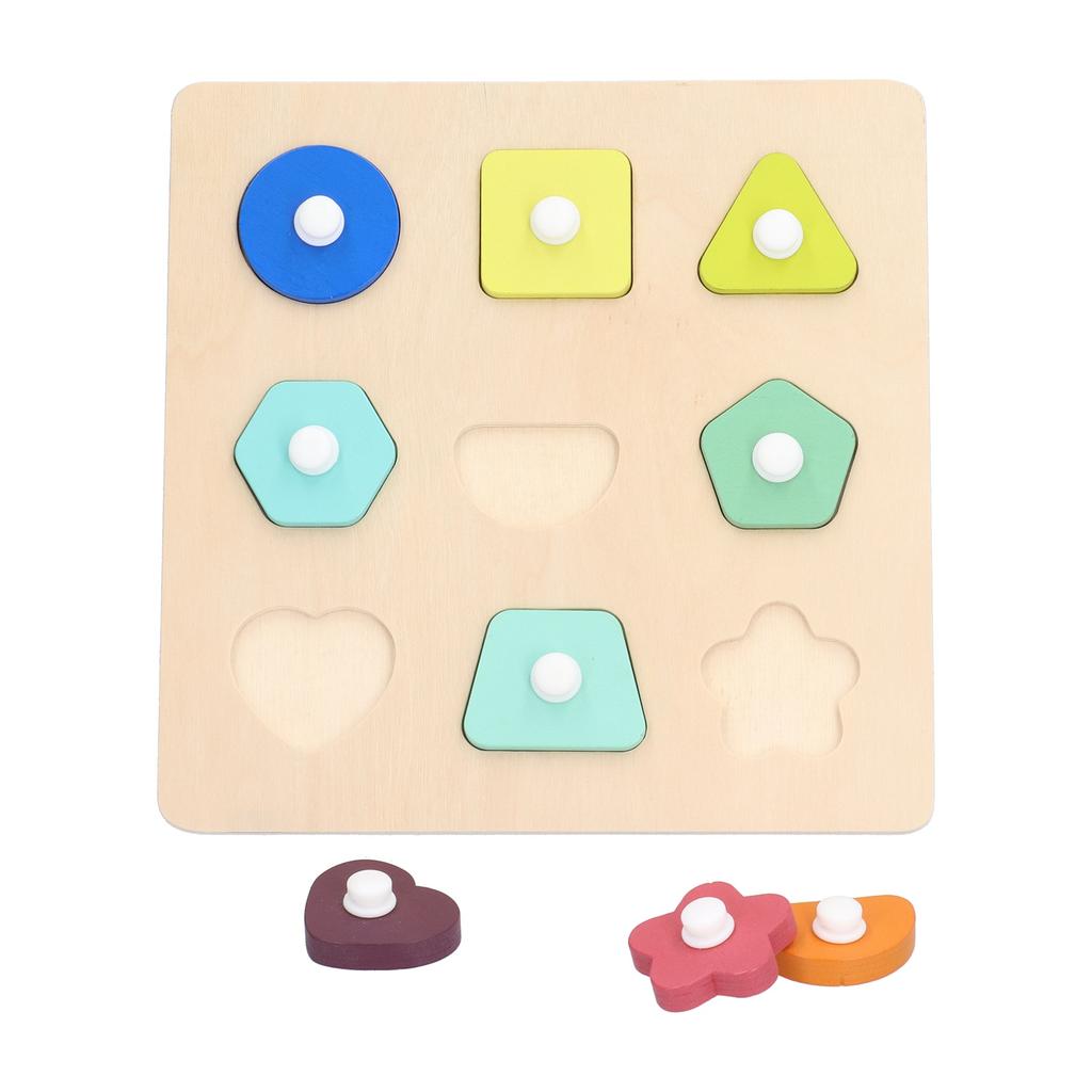 Wooden Peg Puzzles Toys Toddler Educational Knob Learning Puzzle Board Toys for KidsShape